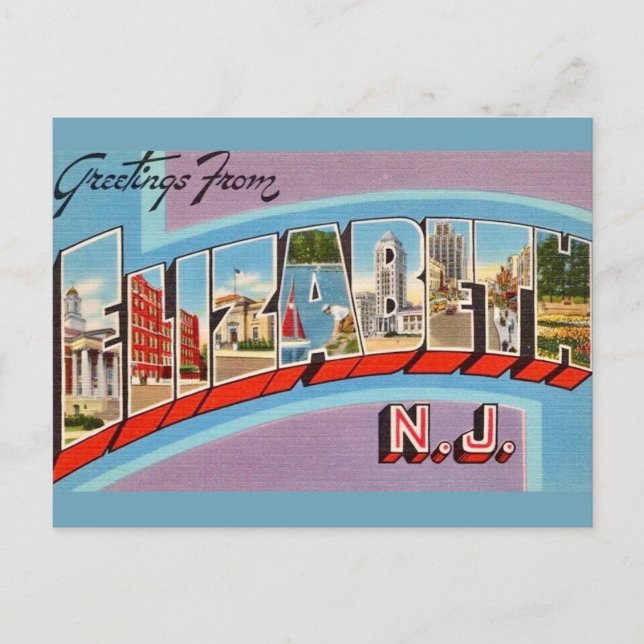 Retro Elizabeth NJ vykort (Framsida)