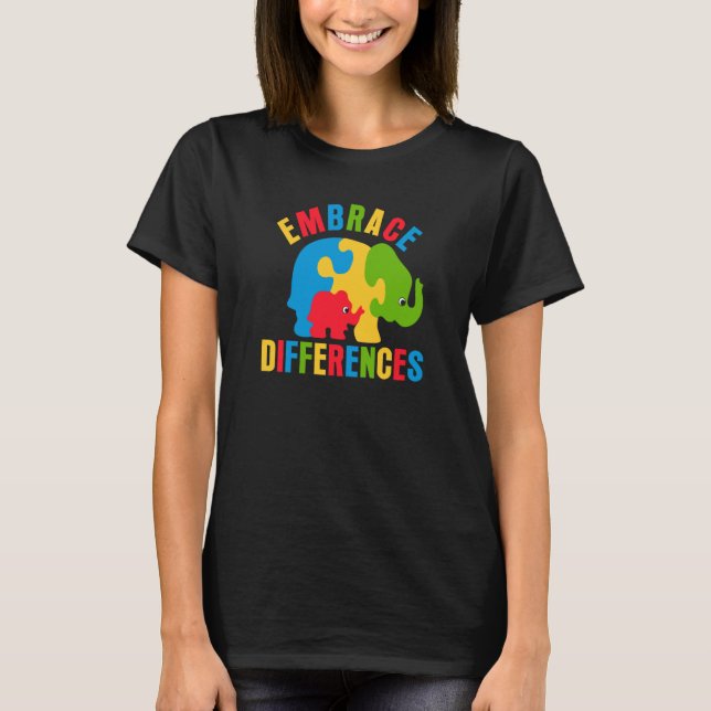 Retro Embrace Differens Manar Women Elephant Anima T Shirt (Framsida)