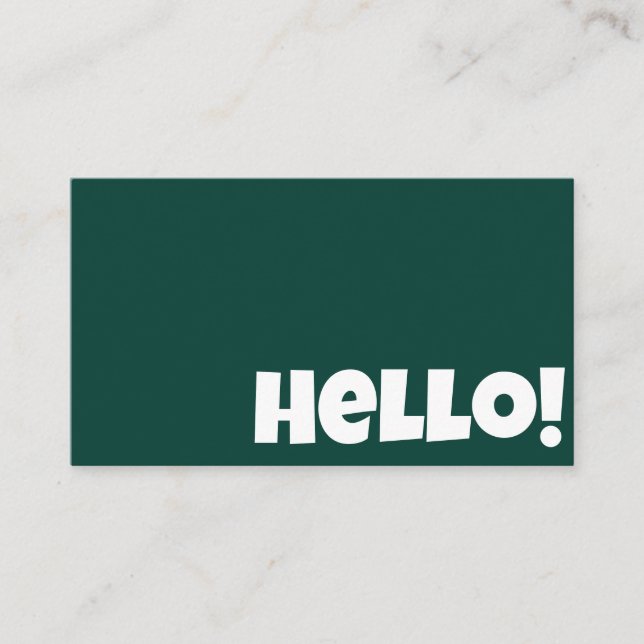 Retro Emerald Grönt QR Code Hej Modern Boho Visitkort (Framsida)