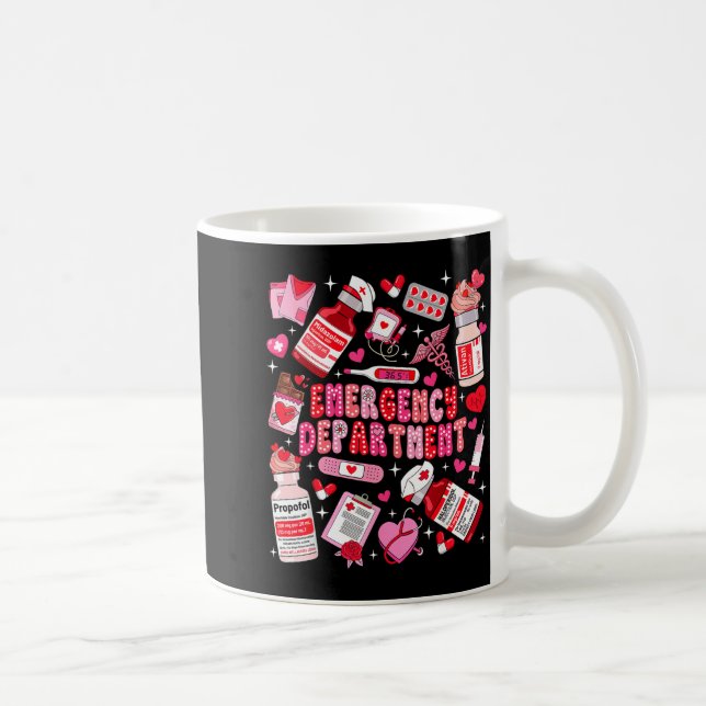 Retro Emergency Department Ed Er Nurse Valentines  Kaffemugg (Höger)