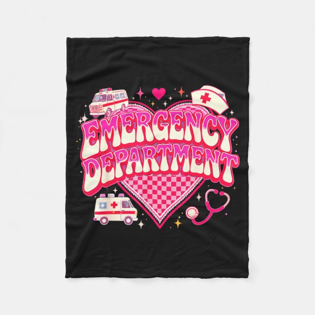 Retro Emergency Department Valentine Nk Nurse Aest Fleecefilt (Framsidan)