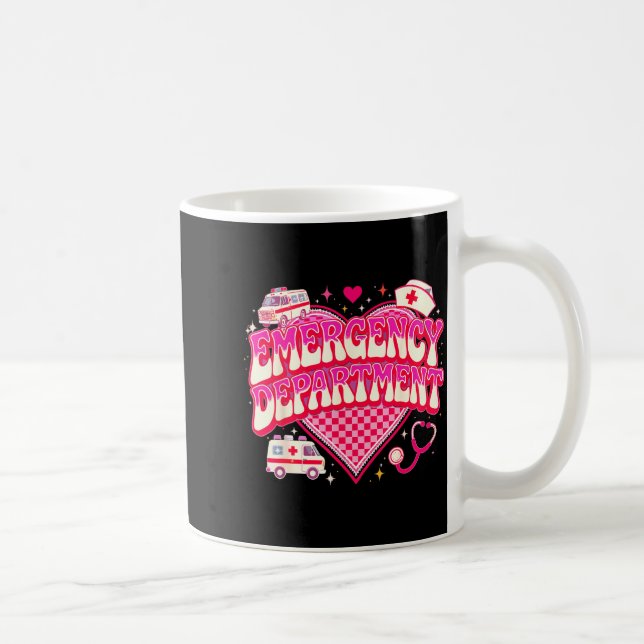 Retro Emergency Department Valentine Nk Nurse Aest Kaffemugg (Höger)