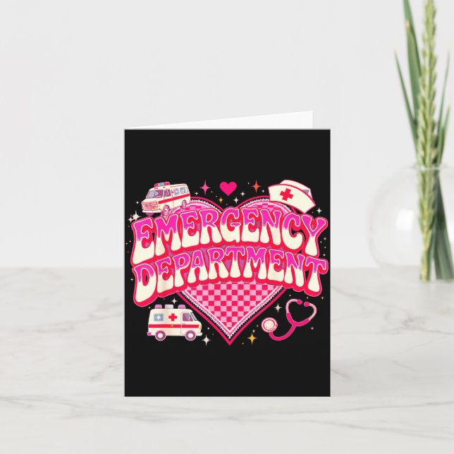 Retro Emergency Department Valentine Nk Nurse Aest Kort (Framsida)