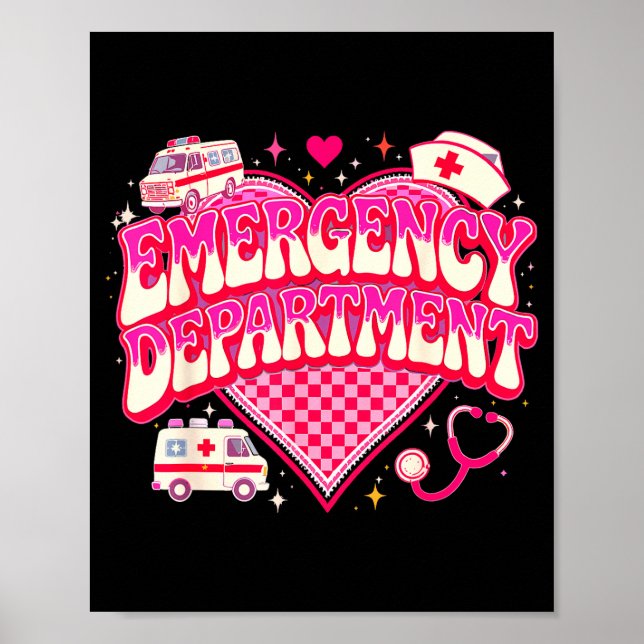 Retro Emergency Department Valentine Nk Nurse Aest Poster (Framsidan)