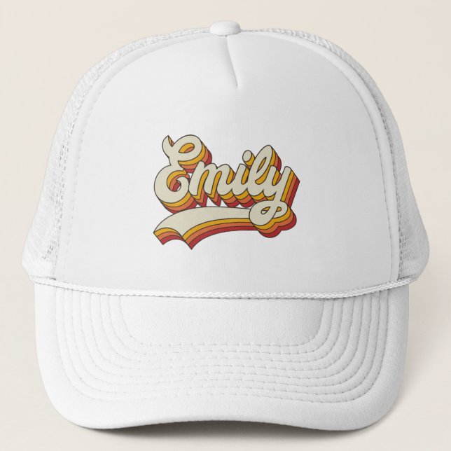 Retro Emily Namn 70-Tals Vintage Design Keps (Framsida)