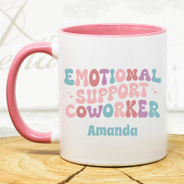 Retro emotional support Coworker funny custom Mugg