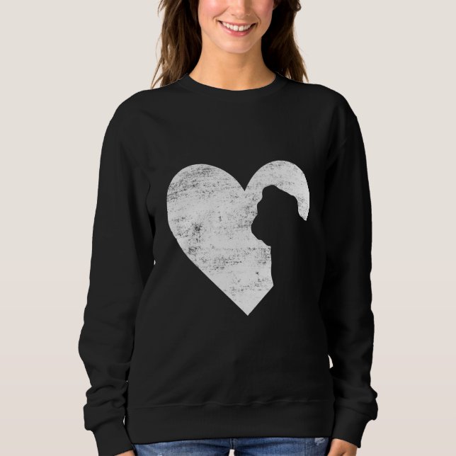 Retro English Bulldog Dog Heart Valentine's Day Do T Shirt (Framsida)