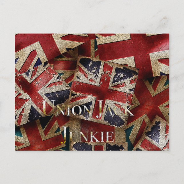 Retro English flagga Union jack Vykort (Framsida)