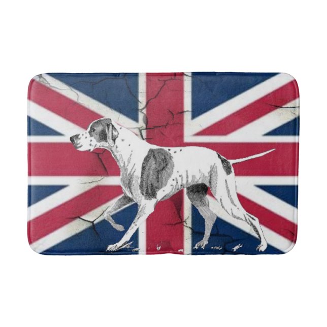 Retro English pekare hund British Union jack flagg Badrumsmatta (Framsidan)