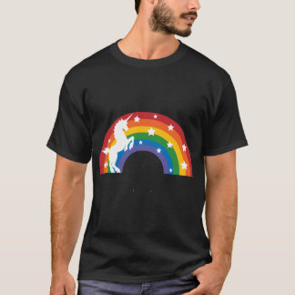 Retro Enhörning och Regnbåge retro pojke T Shirt