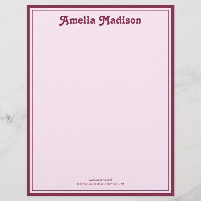 Retro Enkel Rosa Brevhuvud (Framsida)