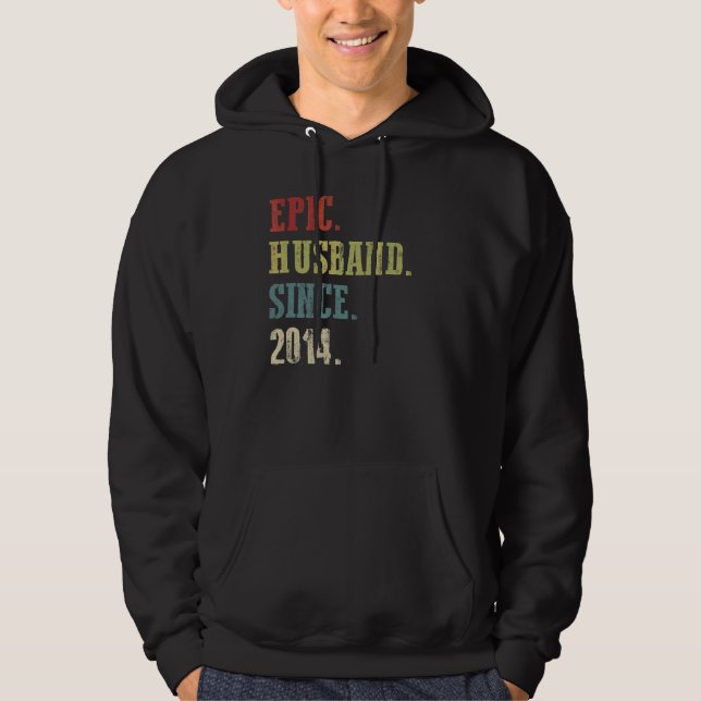 Retro Epic Make sedan 2014, 8:e Bröllop Anivers Hoodie (Framsida)