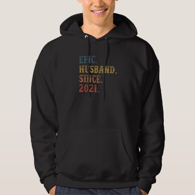 Retro Epic Make sedan 2021 1:a Bröllop Anivers Hoodie (Framsida)