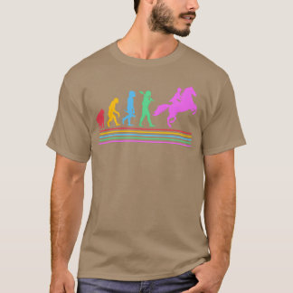 Retro Equestrian Riding Horse Tävla Evolution ret T Shirt
