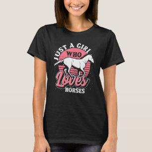 Retro Equestrian Women Girls Hors T Shirt
