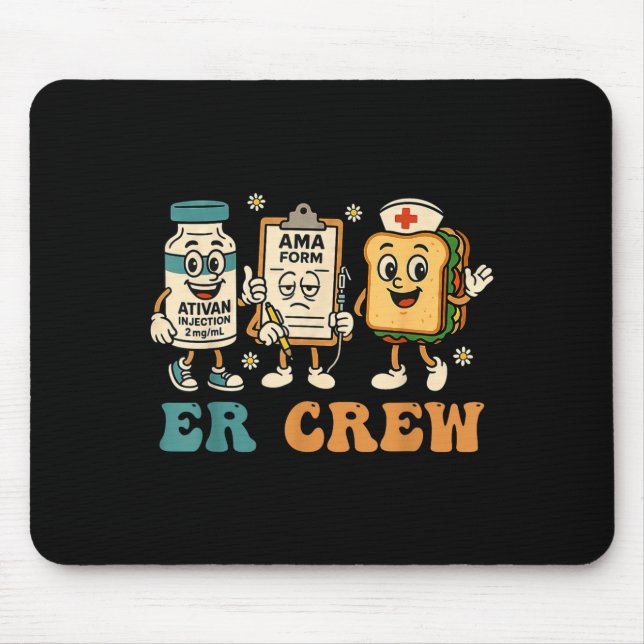 Retro Er Crew Emergency Room Funny Er Ed Nurse Tec Musmatta (Framsidan)