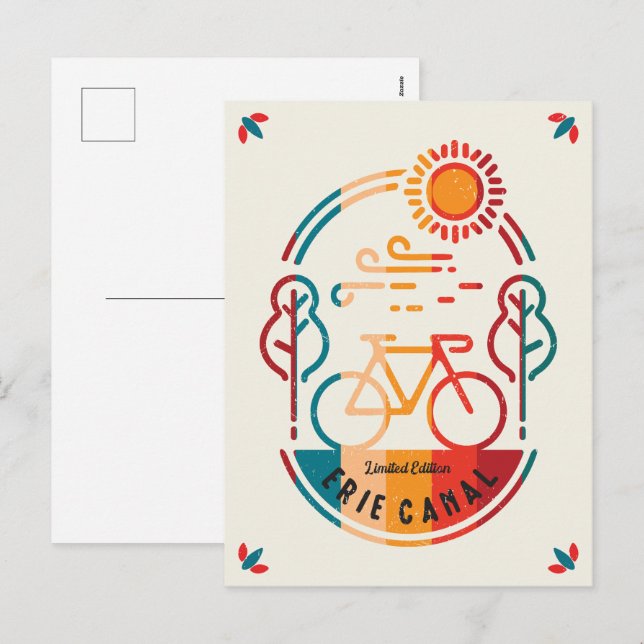 Retro Erie Canal Bike Trail. Helg Vykort (Fram/baksida)