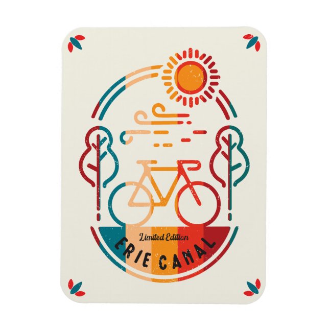 Retro Erie Canal Bike Trail. Magnet (Vertikal)