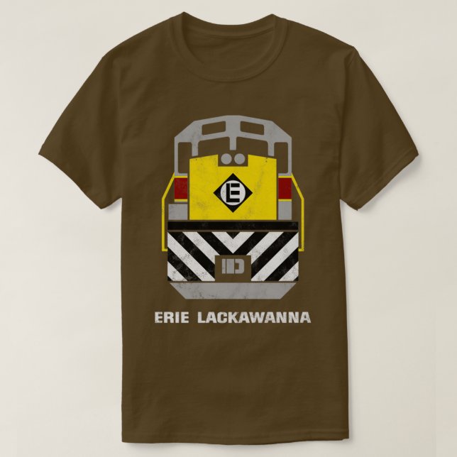 Retro Erie Lackawant Railroad Tåg Engine T Shirt (Design framsida)