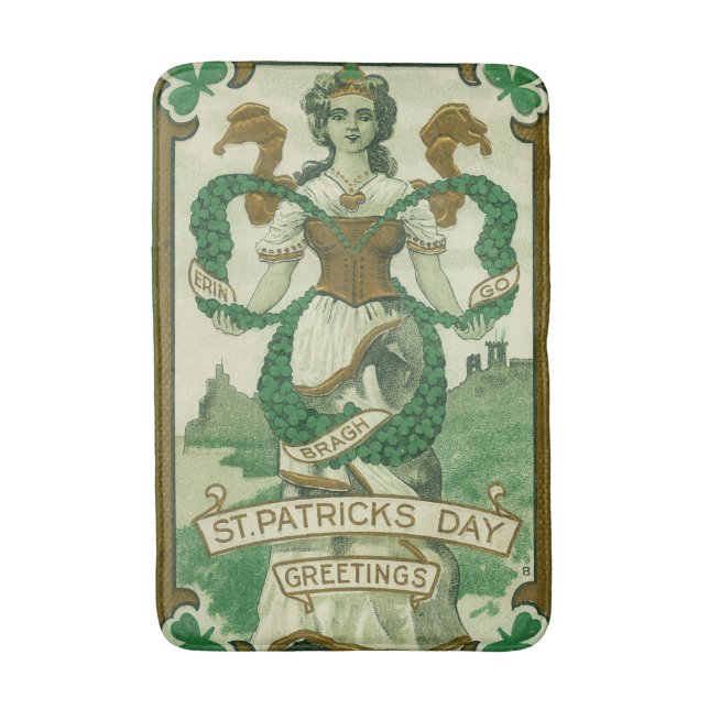 Retro - Erin Go Braugh. St. Patricks dag hälsninga Badrumsmatta (Framsidan (Vertikal))
