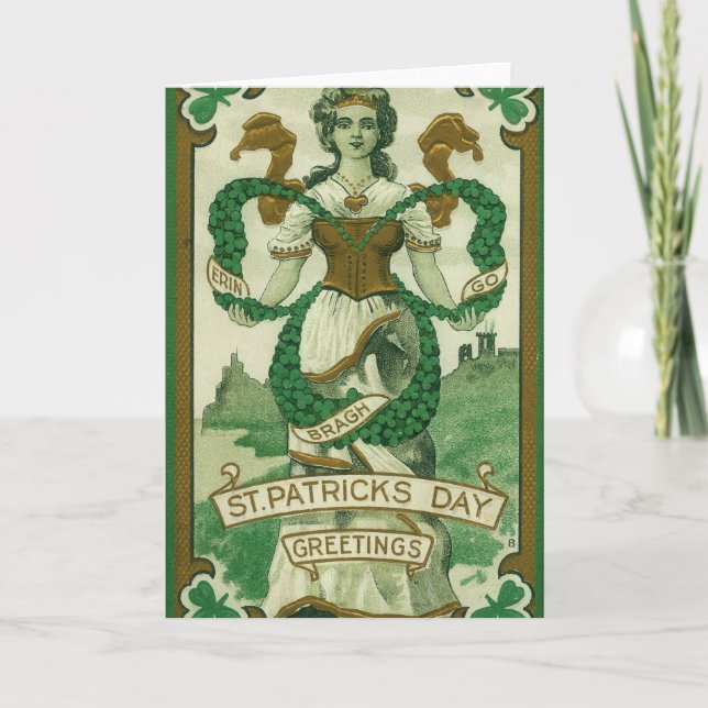 Retro - Erin Go Braugh. St. Patricks Dag Hälsninga Kort (Framsida)
