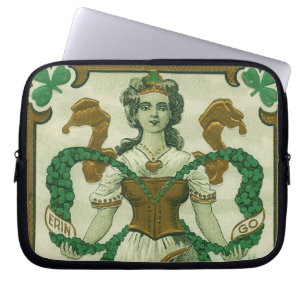 Retro - Erin Go Braugh. St. Patricks dag hälsninga Laptop Fodral