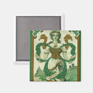 Retro - Erin Go Braugh. St. Patricks dag hälsninga Magnet