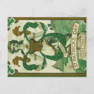 Retro - Erin Go Braugh. St. Patricks dag hälsninga Vykort