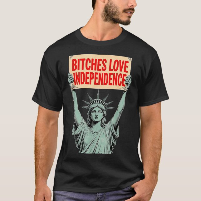 Retro Es kärlek oberoende rolig 4 juli 1 T Shirt (Framsida)