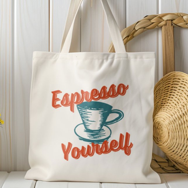 Retro Espresso Yourself, Coffee, Latte, italienska Tygkasse (Skapare uppladdad)