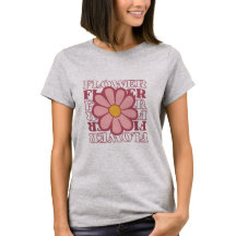 Retro Estetisk Blomma T-Shirt.