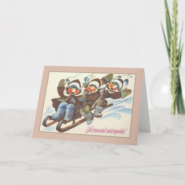 Retro estländareRõõmsaid Nääripühi julkort Helgkort (Framsida)