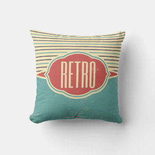 Retro-etikettdesignerns designer-accentlister kudde