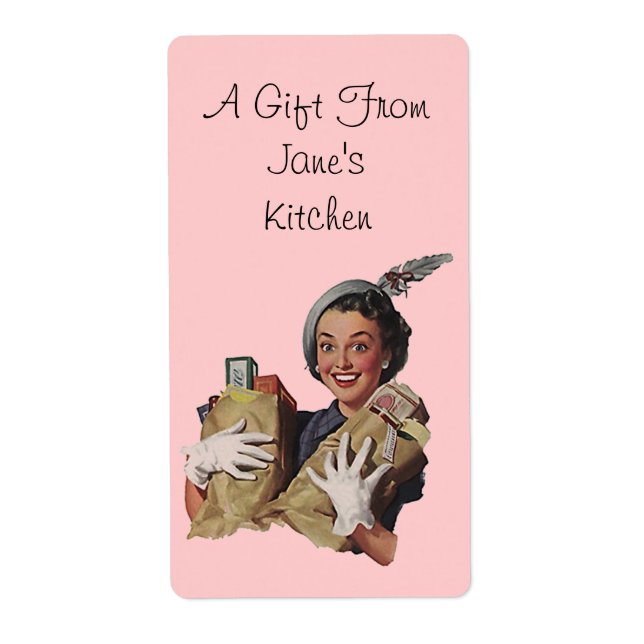 Retro-etiketter, etikettgåvor från köksgåva fraktsedel (Framsidan)