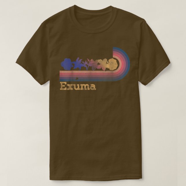 Retro Euma Tropical Flowers 80 s Stil Surfing  T Shirt (Design framsida)