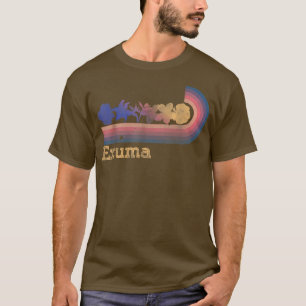 Retro Euma Tropical Flowers 80 s Stil Surfing T Shirt