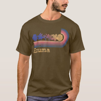 Retro Euma Tropical Flowers 80 s Stil Surfing  T Shirt