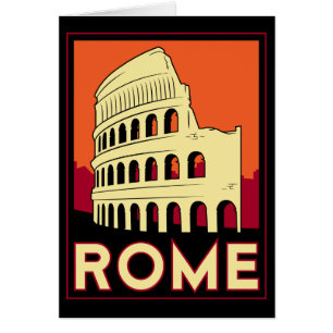 retro Europa för den rome italiencoliseumen Hälsningskort