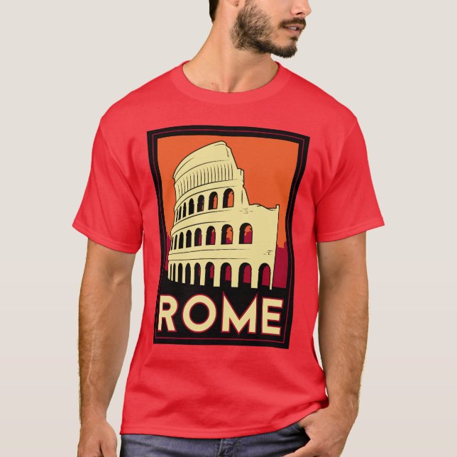 retro Europa för den rome italiencoliseumen Tee (Framsida)