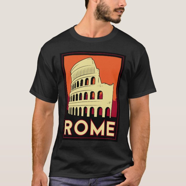 retro Europa för den rome italiencoliseumen Tee (Framsida)