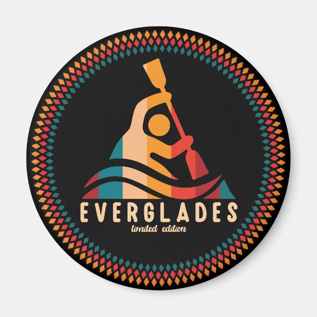 Retro Everglades Kayaking Magnet (Framsidan)
