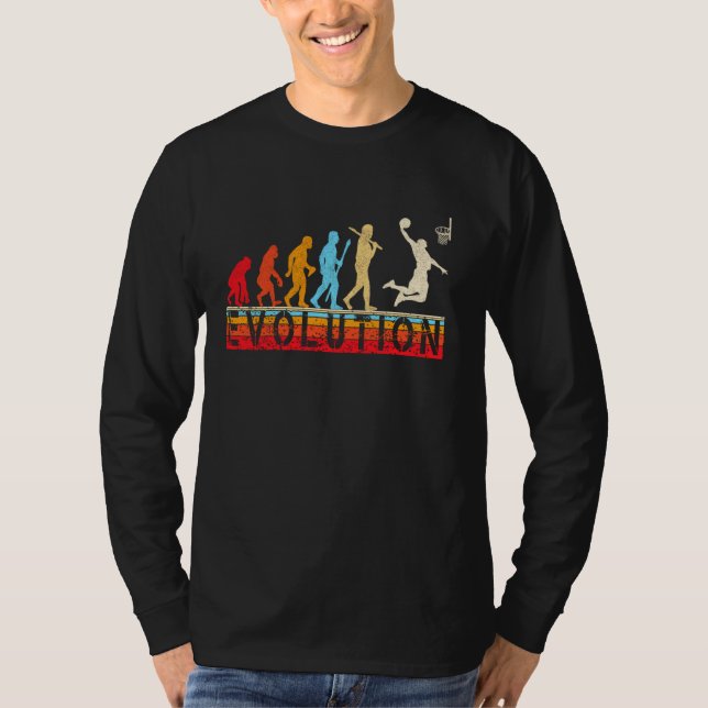 Retro Evolution Basketball Players Basketball Fläk T Shirt (Framsida)