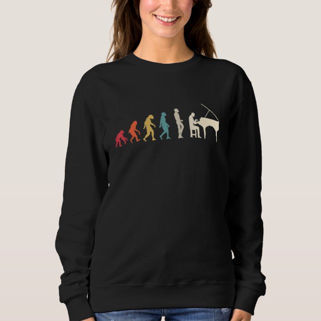 Retro Evolution Piano Player Pianist Classical Mus T Shirt (Framsida)