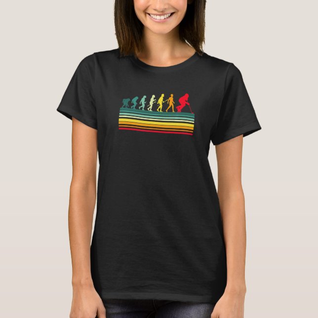 Retro Evolution Puck Goalie Players Ice Rink Hocke T Shirt (Framsida)
