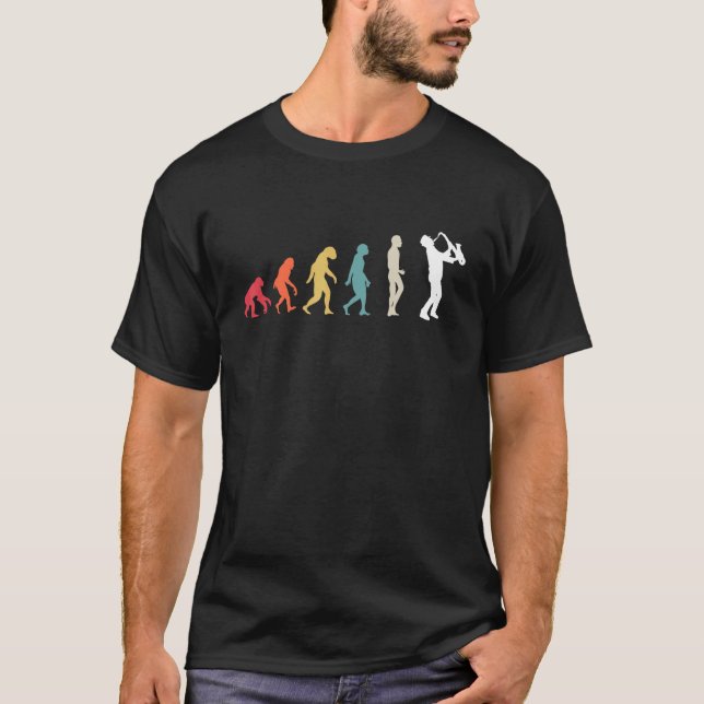 Retro Evolution Saxophone Player Vintage Classical T Shirt (Framsida)