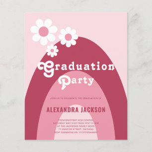 Retro Examenfest Firande Daisy Rosa Budget Flygblad