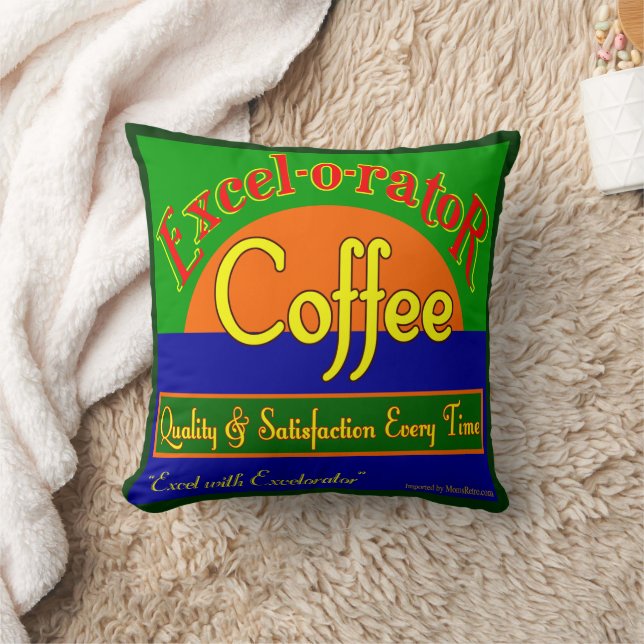 Retro Excelorator Funny Coffee Art Pillow Kudde (Filt)