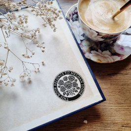 Retro Exlibris Frimärke med Ro för Bibliotek Stämpel