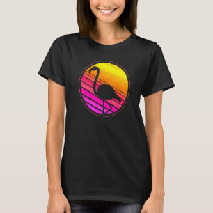 Retro Exotisk Fågel Djur Tropiskt Djur Rosa Fla T Shirt
