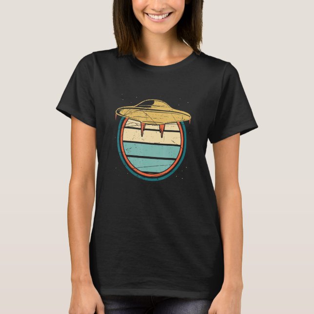 Retro Extraterrestrial Rymden Ufo Abduction A T Shirt (Framsida)